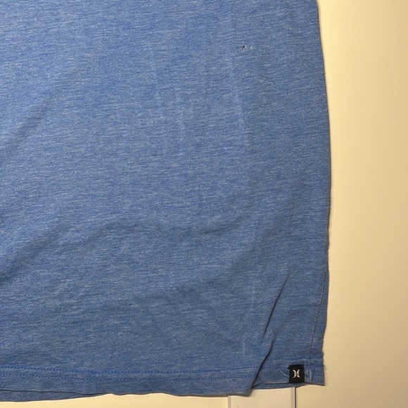 Hurley Premium Fit Cotton-Blend Blue Hurley Logo Short Sleeve Tee - Medium - Picture 6 of 13